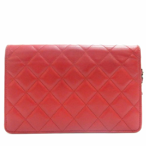 Chanel Matelasse Red Leather Chain Wallet - Picture 9 of 11